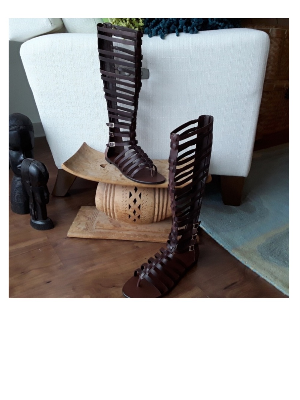 Vince Camuto VC-Brown Leather Gladiator Sandals